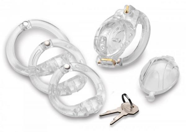 Master Series Custome Lockdown Chastity Cage Clear Sex Toy Product