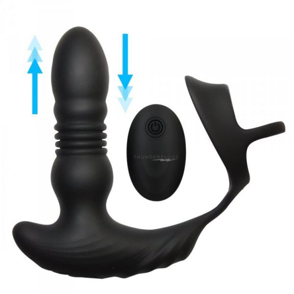 Thunderplugs 10x Thrusting Plug W/ Cock & Ball Ring Sex Toy Product