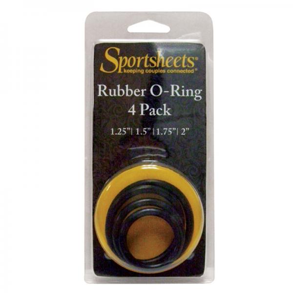 Sportsheets Rubber Rings 4 Pack Black Sex Toy Product