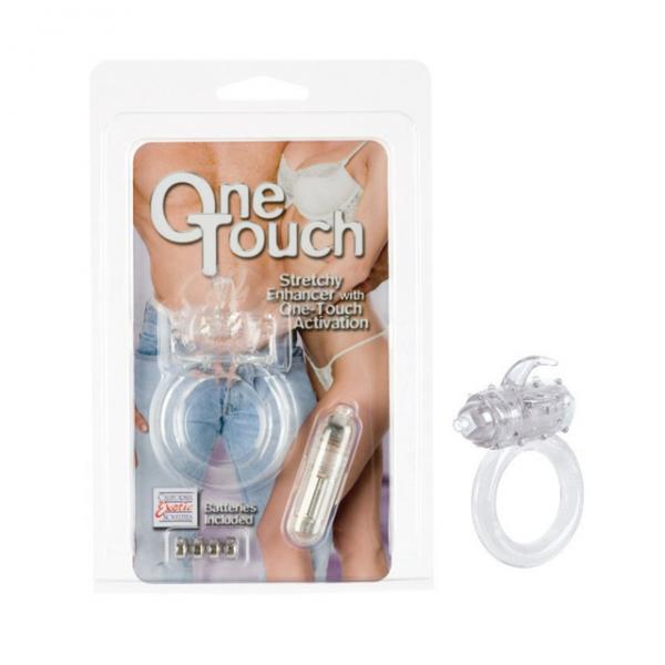 One Touch Flicker Clear Vibrating Ring Sex Toy Product