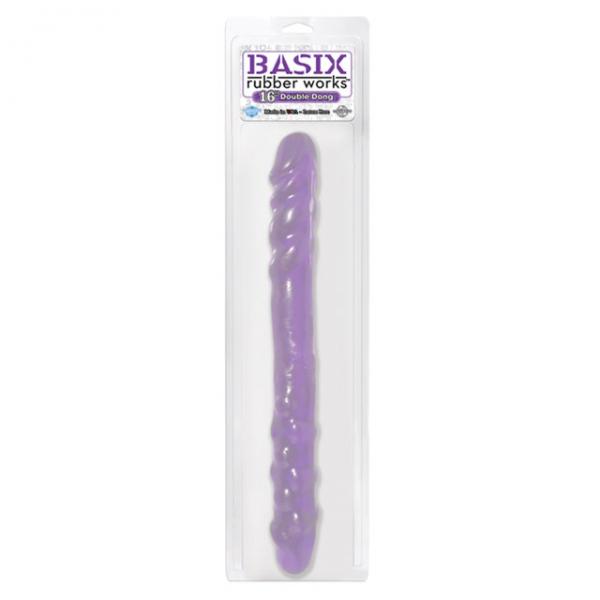 Basix Rubber Works 16 inches Double Dong Purple Sex Toy Product