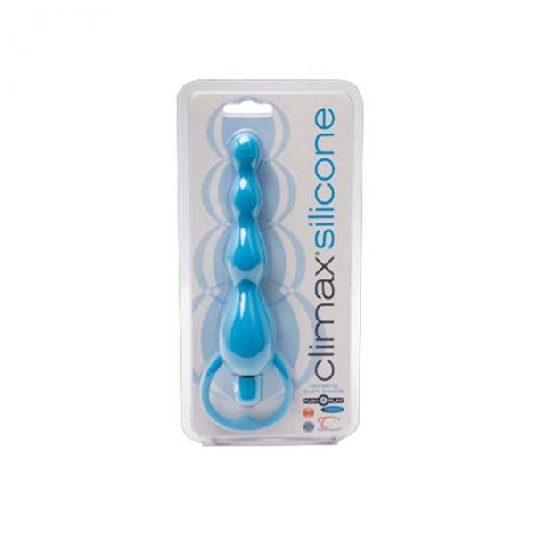 Climax Silicone Vibrating Bum Beads Blue Sex Toy Product