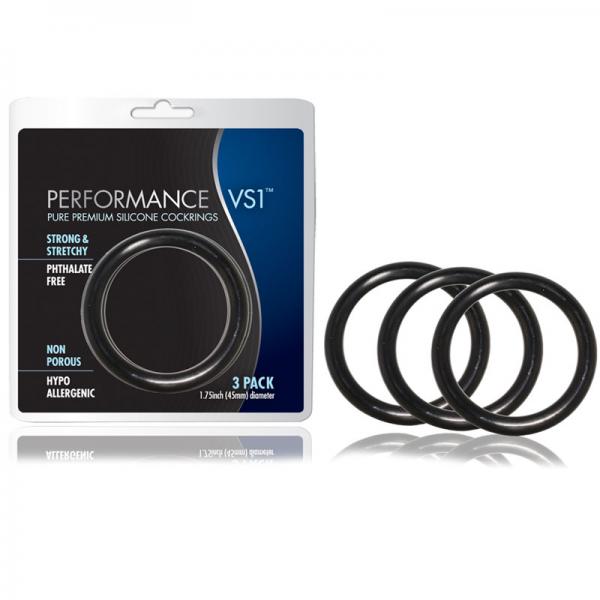 Performance VS1 Pure Premium Silicone Cockrings Black Sex Toy Product