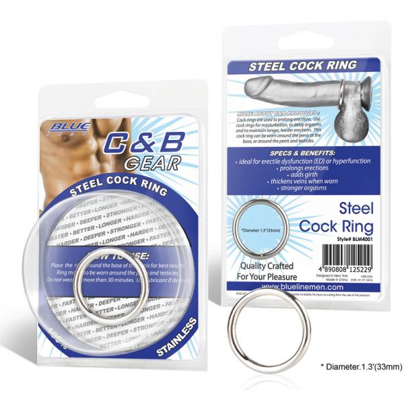 C & B Gear Steel Cock Ring 1.3 inches Sex Toy Product