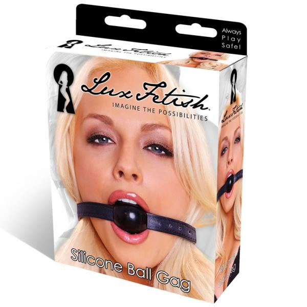 Lux Fetish Silicone Ball Gag Black O/S Sex Toy Product