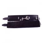 Rouge Leather Fur Lined Ankle Cuffs Black Sex Toy Product