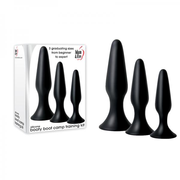 Booty Boot Camp Training Kit 3 Butt Plugs Black Sex Toy Product