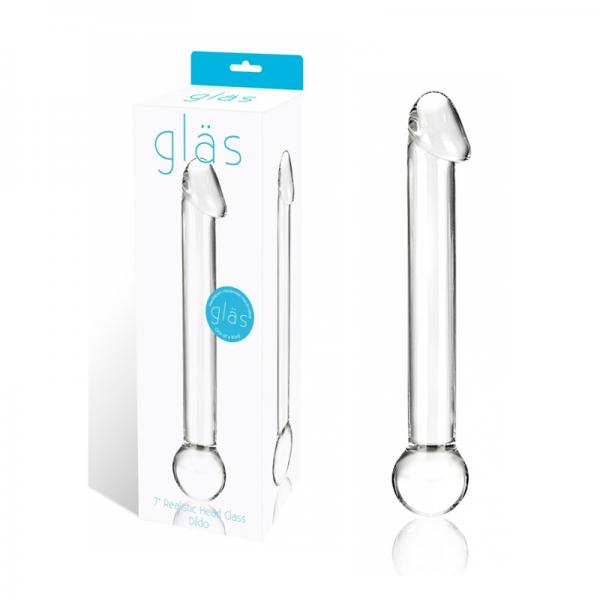 Glas 7 inches Realistic Head Glass Dildo Clear Sex Toy Product