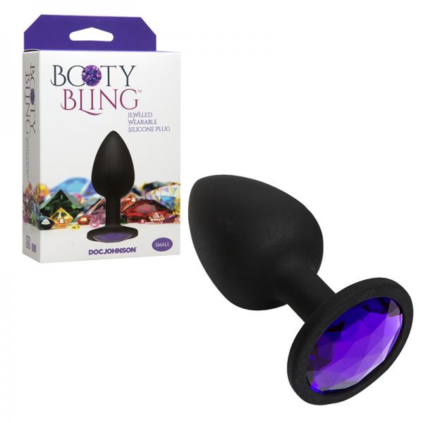 Booty Bling Small Black Plug Purple Stone Sex Toy Product