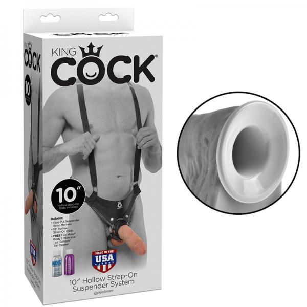 King Cock 10 inches Hollow Strap On Suspender System  Sex Toy Product