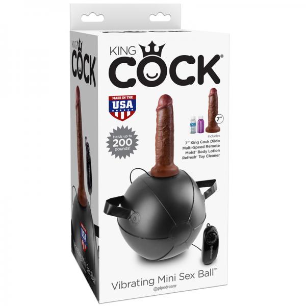 King Cock Vibrating Mini Sex Ball W 7in Brown