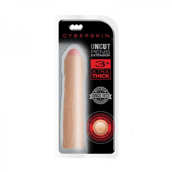 Cyberskin 3 inches Xtra Thick Uncut Penis Extension Light Sex Toy Product