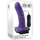 Adam & Eve Universal Vibrating Hollow Strap-on Silicone Purple Sex Toy Product