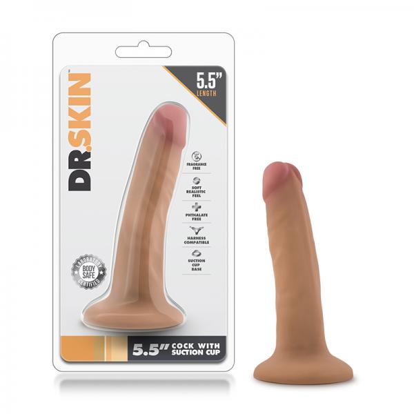 Dr. Skin - 5.5 Inch Cock With Suction Cup - Mocha Sex Toy Product