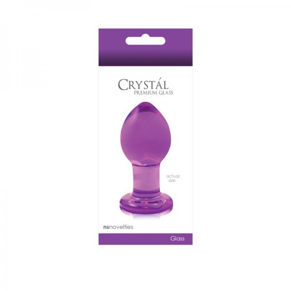 Crystal Premium Glass Plug Medium Purple Sex Toy Product