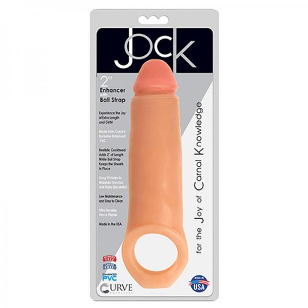 Jock Enhancer 2 inches Extender With Ball Strap Beige Sex Toy Product