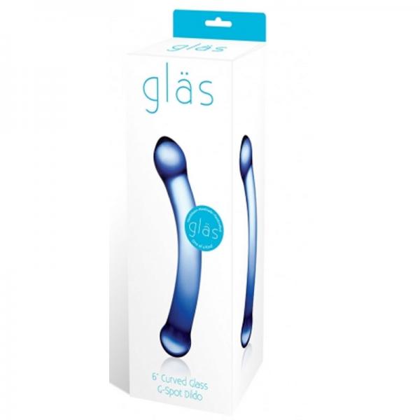 Glas 6 inches Curved Glass G-Spot Dildo Blue Sex Toy Product