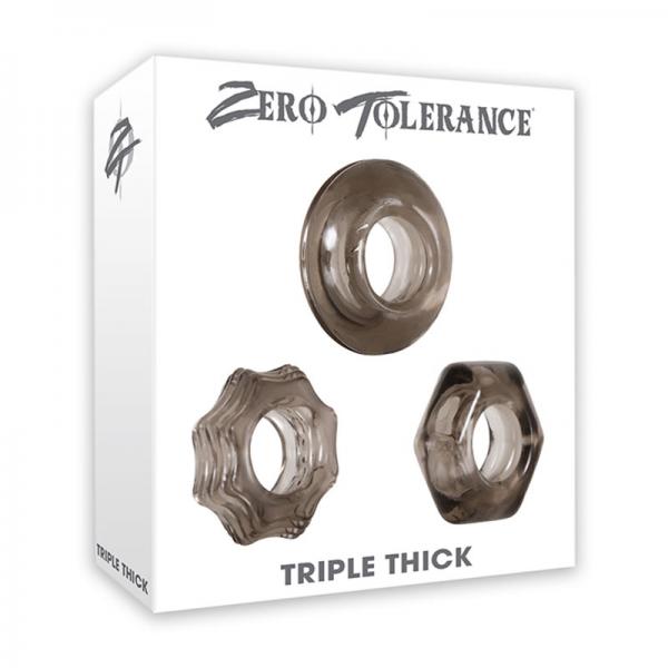 Triple Thick Cock Ring Trio Smoke Sex Toy Product