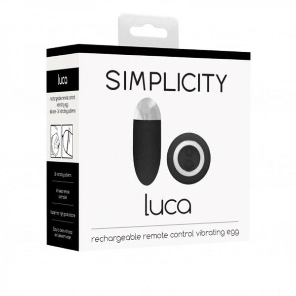Simplicity Luca – Rechargeable Remote Control Vibrating Egg – Black