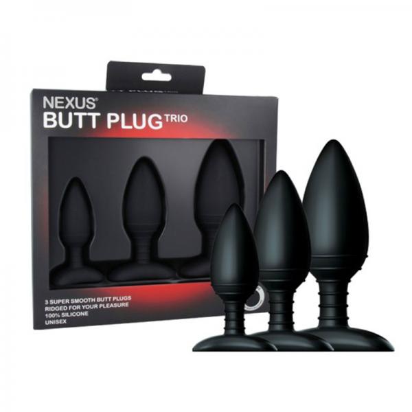 Nexus Butt Plug Trio 3 Butt Plugs Black Sex Toy Product
