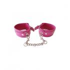 Plain Leather Wrist Cuffs - Pink