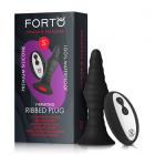 Forto Vibe Ribbed Plug W/remote Sm Blk Sex Toy Product