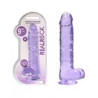 Realrock Realistic Dildo With Balls 9" Purple Image 2