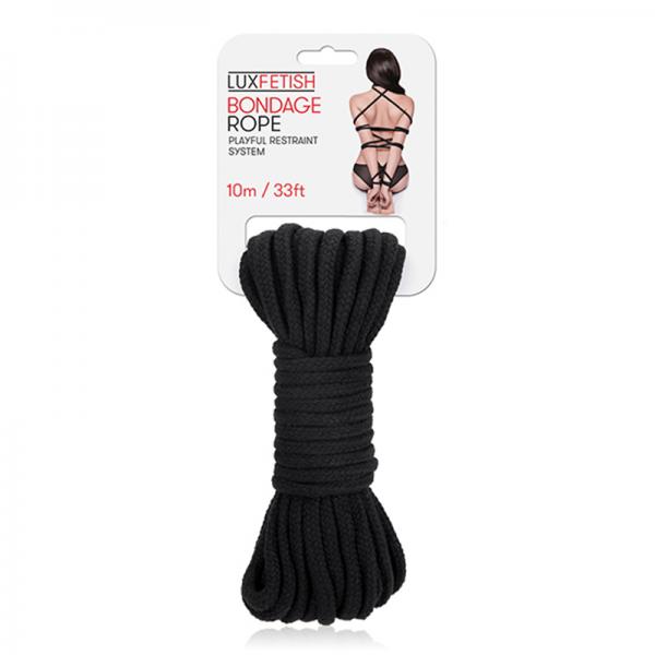 Lux Fetish Bondage Rope 33 Ft/10 M - Black Sex Toy Product