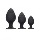 Ouch Rippled Butt Plug Set Black Sex Toy Product