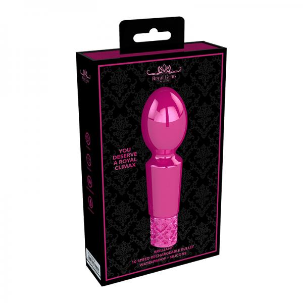 Royal Gems – Brilliant – Silicone Rechargeable Bullet – Pink