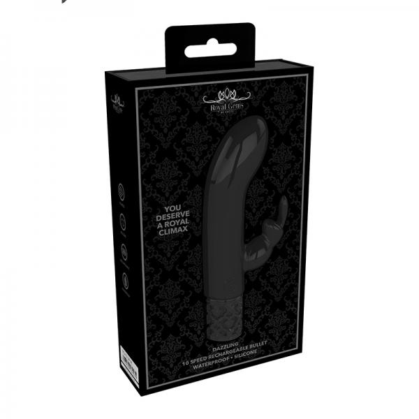 Royal Gems – Dazzling – Silicone Rechargeable Bullet – Black