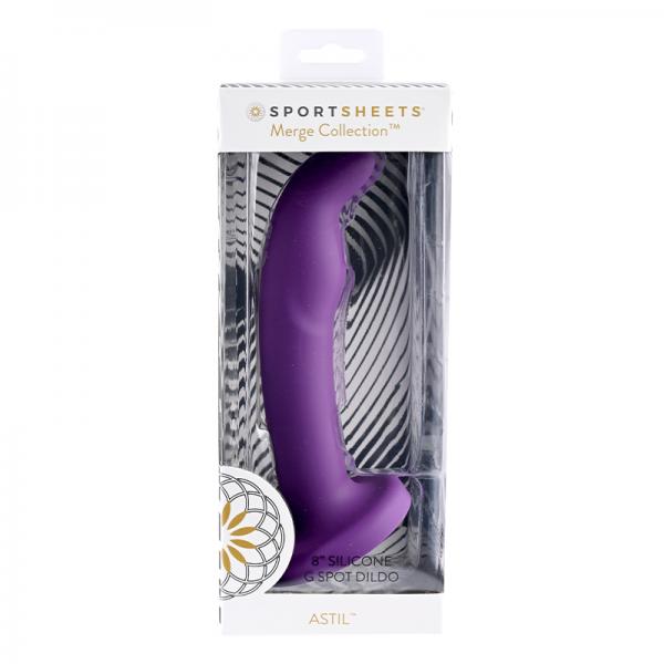 Merge Astil 8 In. Suction Cup G-spot Dildo Purple