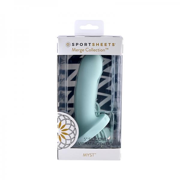Merge Myst 5 In. Vibrating Dildo Blue