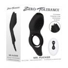 Zt Mr. Flicker Vibrating Silicone Cock Ring Black Sex Toy Product