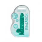 Realrock Crystal Clear Realistic Dildo With Balls 6 In. Turquoise Sex Toy Product