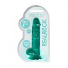 Realrock Crystal Clear Realistic Dildo With Balls 7 In. Turquoise Sex Toy Product