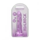 Realrock Crystal Clear Non-realistic Dildo With Suction Cup 7 In. Purple Sex Toy Product