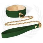 Spartacus Plush Lined Pu Collar And Chain Leash