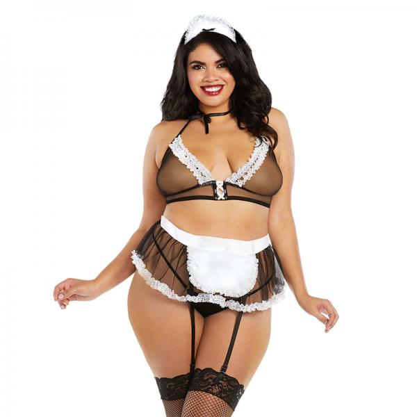 Dreamgirl Very Sheer Mesh Maid-themed Bedroom Costume Osq Image 1