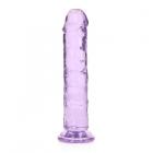 Realrock Crystal Clear Straight 7 In. Dildo Without Balls Purple Sex Toy Product