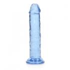 Realrock Crystal Clear Straight 6 In. Dildo Without Balls Blue Sex Toy Product