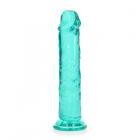 Realrock Crystal Clear Straight 7 In. Dildo Without Balls Turquoise Image 2