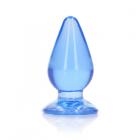 Realrock Crystal Clear 3.5 In. Anal Plug Blue Sex Toy Product