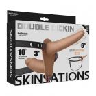 Skinsations Double Dickin Vibrating Dual-sided Strap-on With Harness Vanilla