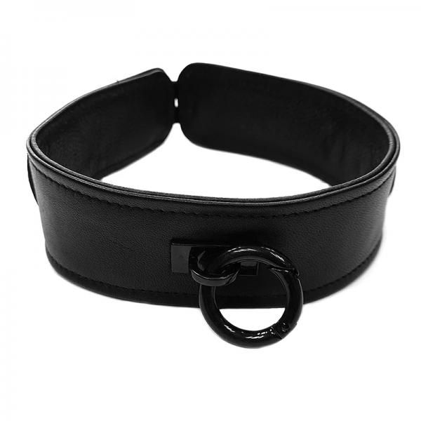 Rouge Leather Collar Black With Black Accessories Sex Toy Product