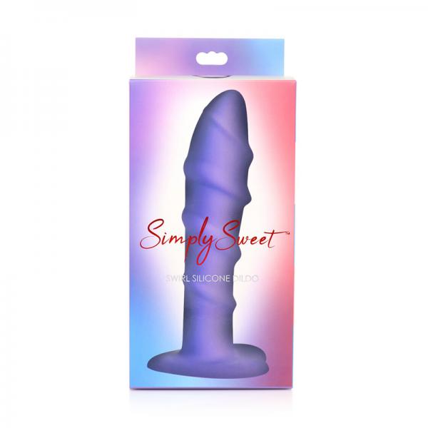 Simply Sweet Swirl 7 In. Silicone Dildo Purple Sex Toy Product