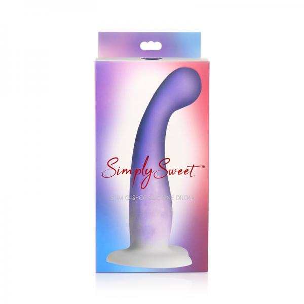 Simply Sweet Slim G-spot 7 In. Silicone Dildo Purplewhite