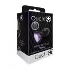 Shots Ouch! Heart Gem Butt Plug Small Gunmetal/amethyst Sex Toy Product