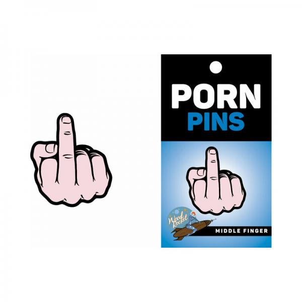 Wood Rocket Middle Finger Pin - Ivory