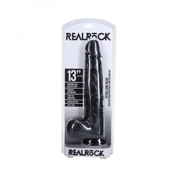 Realrock Extra Long 13 In. Dildo With Balls Black